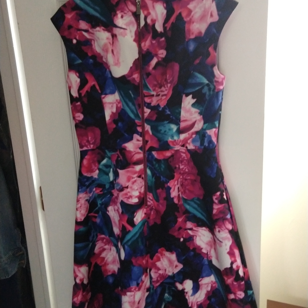 Floral Fit Flare Style Cocktail Dress